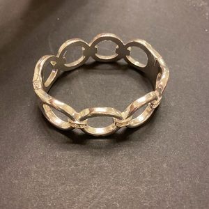 Silver plated hoop bangle bracelet